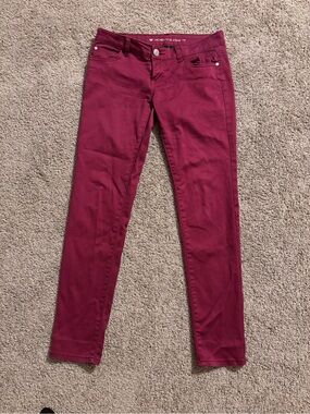 Celebrity Pink Wine-Colored Skinny Jeans